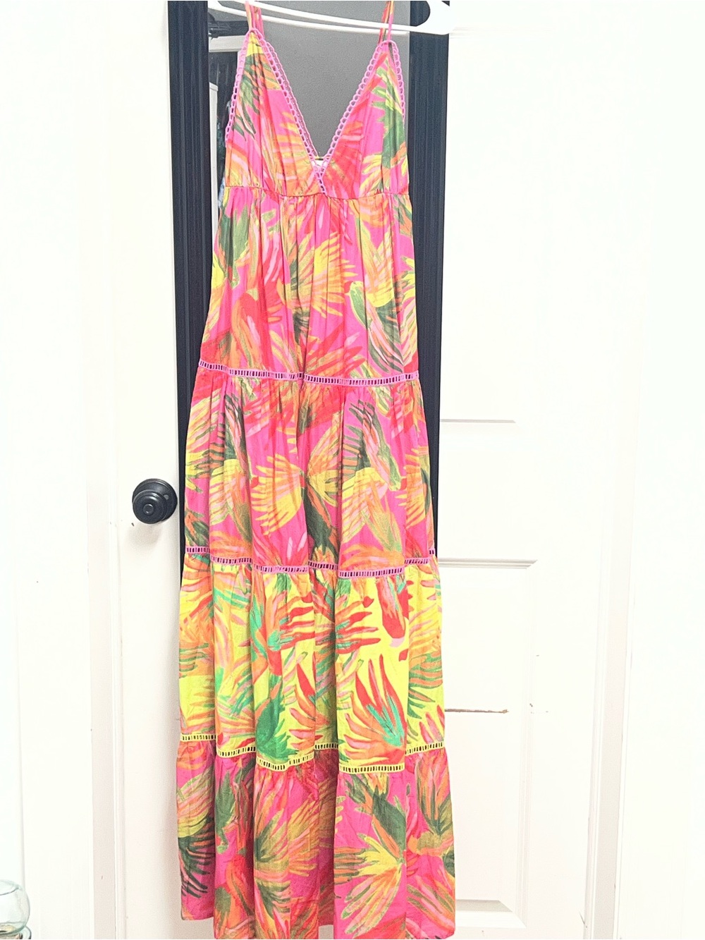 Farm rio mixed painted birds Vibrant Tropical Print Maxi Dress